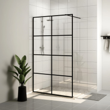 fekete zuhanyfal átlátszó ESG üveggel 100 x 195 cm kád, zuhanykabin