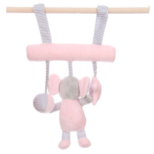 Felakasztható baby plüss játék - rózsaszín elefántos - 26cm plüssfigura