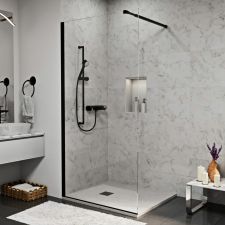  FELICIA black 90×195 walk-in zuhanyfal kád, zuhanykabin