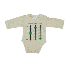 Feliratos hosszú ujjú baba body kombidressz, body