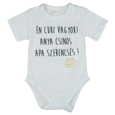 Feliratos rövid ujjú baba body kombidressz, body