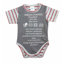Feliratos rövid ujjú baba body kombidressz, body