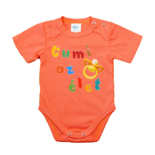 Feliratos rövid ujjú baba body kombidressz, body