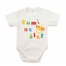 Feliratos rövid ujjú baba body kombidressz, body