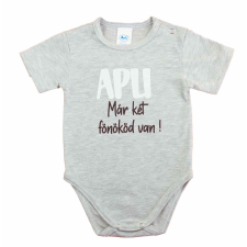 Feliratos rövid ujjú baba body kombidressz, body