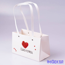 Feliratos tégla virág táska 22x10,5x13,5cm - Szeretlek dekorációs kellék