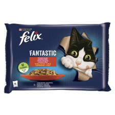 FELIX Állateledel alutasakos FELIX Fantastic macskáknak marha-csirke aszpikban 4x85g macskaeledel
