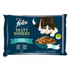 FELIX Állateledel alutasakos FELIX Tasty Shreds macskáknak 4-pack halas lazac-tonhal válogatás szószban 4x80g macskaeledel