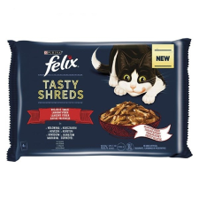 FELIX állateledel alutasakos felix tasty shreds macskáknak 4-pack házias marha-csirke válogatás szószban 4x80g 12450205 macskaeledel