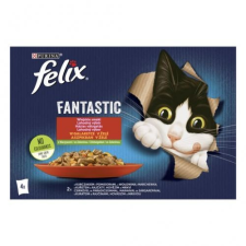  FELIX FANTASTIC Csirkével és paradicsommal/Marhával és sárgarépával aszpikban 4x85g macskaeledel