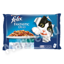  Felix Fantastic duo halas válogatás aszpikban /lazac-pisztráng-szardínia-makréla/  4x100g macskaeledel
