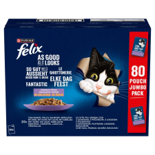 FELIX Fantastic nedves macskaeledel 80x85g vegyes válogatás aszpikban macskaeledel