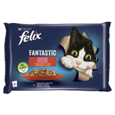 Félix Felix Fantastic 4x85g Csirkével,Marhával aszpikban macskaeledel