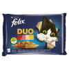 Félix Felix Fantastic Duo 4x85g házias válogatás aszpikban, Marha és szárnyas, Csirke és vese, Bárány és Borjú, Pulyka és máj