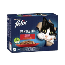 FELIX Macskaeledel, 12x85 g, FELIX Fantastic, házias válogatás (LAE002) macskaeledel