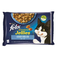 FELIX Sensations Jellies alutasak 4x85g lazac és tőkehal ízletes zselében macskaeledel