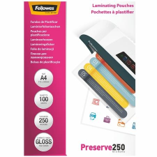 FELLOWES A4 250 mikron fényes meleglamináló fólia (100 db) lamináló fólia