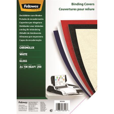 FELLOWES Hátlap, A4, 250 g, fényes, FELLOWES &quot;Chromolux&quot;, fehér spirálozó gép