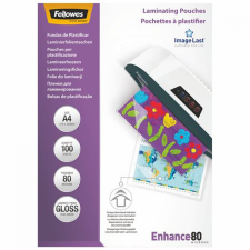 FELLOWES Lamináló fólia, A4, 80 mikron, fényes, 100 db/doboz, Fellowes® lamináló fólia