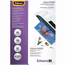 FELLOWES Lamináló fólia, A4, 80 mikron, fényes, 100 db/doboz, SuperQuick Fellowes® lamináló fólia