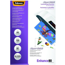 FELLOWES Lamináló fólia Fellowes A/4 SuperQuick 80 mikron fényes 100/csom lamináló fólia