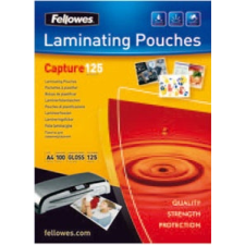 FELLOWES Meleglamináló fólia, 125 mikron, 83x113 mm, fényes, 100 db, lamináló fólia