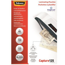 FELLOWES Meleglamináló fólia, 125 mikron, A5, fényes, 100 db, FELLOWES lamináló fólia