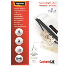 FELLOWES Meleglamináló fólia, 125 mikron, A5, fényes, 25 db, FELLOWES lamináló fólia