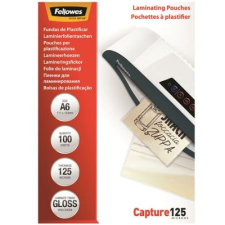 FELLOWES Meleglamináló fólia, 125 mikron, A6, fényes, 100 db,  FELLOWES lamináló fólia