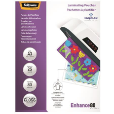  FELLOWES Meleglamináló fólia, 80 mikron, A3, fényes, 25 db, FELLOWES lamináló fólia