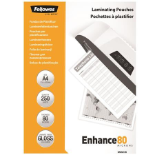 FELLOWES Meleglamináló fólia, 80 mikron, A4, fényes, 250 db, FELLOWES lamináló fólia