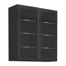  Felső szekrény, fekete, ARAKA/MENZO/SIBER 80 GS-90 2F bútor