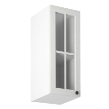  Felsőszekrény üveggel G30S, balos, fehér/sosna andersen, PROVANCE bútor