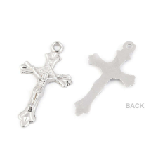 Fém dekoratív medál 17 x 31 mm Platina kereszt medál