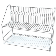  Fém emeletes edényszárító műanyag fehér tálcával konyhai eszköz