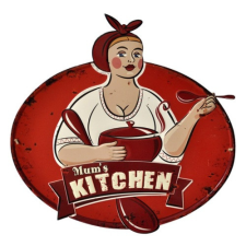 Fém falikép 60x1x61cm,Mum's Kitchen grafika, keretezett kép