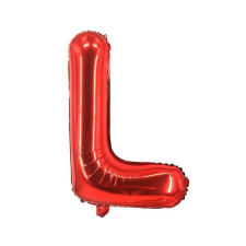 Fém fólia lufi S DEPOT®, L betű, piros, 40 cm party kellék