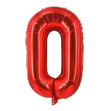  Fém fólia lufi S DEPOT®, O betű, piros, 40 cm party kellék