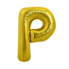 Fém fólia lufi S DEPOT®, P betű, arany, 40 cm party kellék