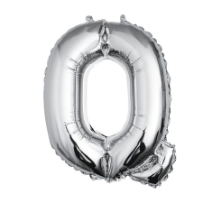  Fém fólia lufi S DEPOT®, Q betű, ezüst, 40 cm party kellék