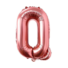 Fém fólia lufi S DEPOT®, Q betű, rózsaszín arany, 40 cm party kellék