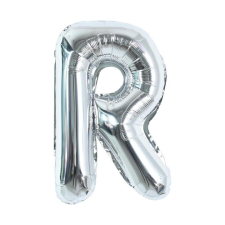  Fém fólia lufi S DEPOT®, R betű, ezüst, 40 cm party kellék