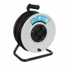  Fém hosszabbító 50m, 4 aljzat, 3x2,5 kábel, Strohm hosszabbító, elosztó