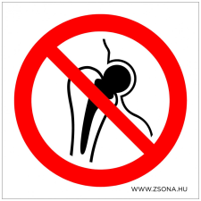  Fém implantátumot használóknak belépni tilos! biztonságtechnikai eszköz