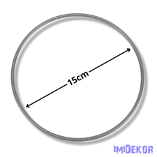  Fém karika 15 cm - Ezüst dekorációs kellék