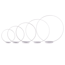  Fém karika talpas ezüst 20-40cm 5db-os dekorációs kellék