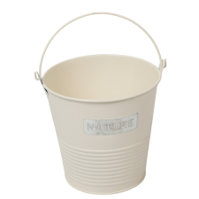  Fém kaspó nature felirattal krém D13cm M12,5cm dekorációs kellék