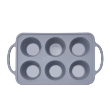 Fém merevítéssel ellátott muffin, szilikon forma-6 adag sütés és főzés