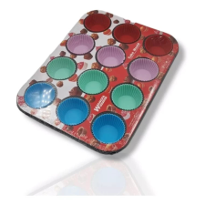  Fém muffin sütőforma 24 adagos szilikon formákkal sütés és főzés