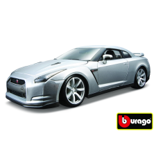 Fém Nissan GT-R 2009 modell 1:18 ezüst Bburago autópálya és játékautó